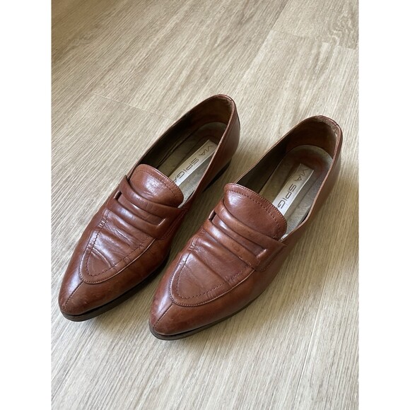 Via Spiga Shoes - Via Spiga Women’s Pointed Toe Flat Shoes Tan Leather Classic Brown Size 8B